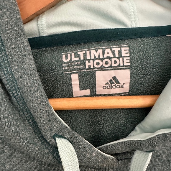 Adidas | Turquoise Women’s  Long Sleeve Ultimate Hoodi Women’s Large - Picture 4 of 7